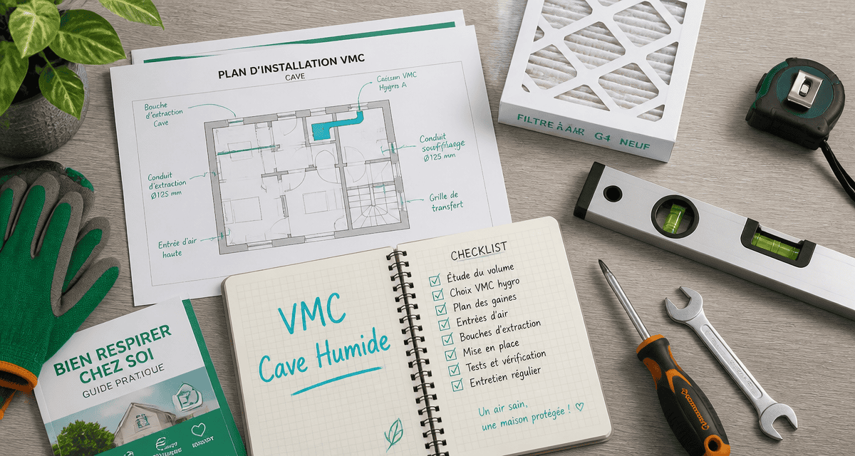 plan vmc cave humide avec outils et checklist