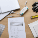 luminaire faux plafond dalles LED et outils