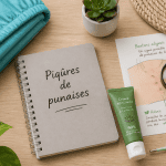 piqures de punaise de lit sur table avec outils