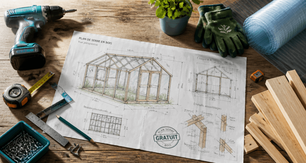 plan serre en bois pdf gratuit sur table avec outils