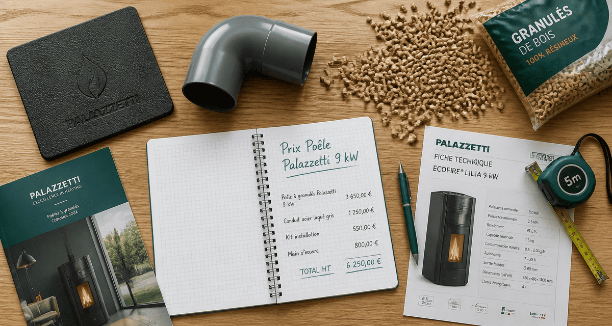 poêle à granulés palazzetti 9kw prix flat-lay