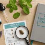Punaise de lit huile essentielle avis sur table avec loupe