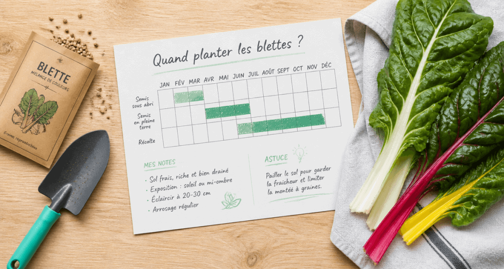 quand planter les blettes en pleine terre, graines, outils et calendrier