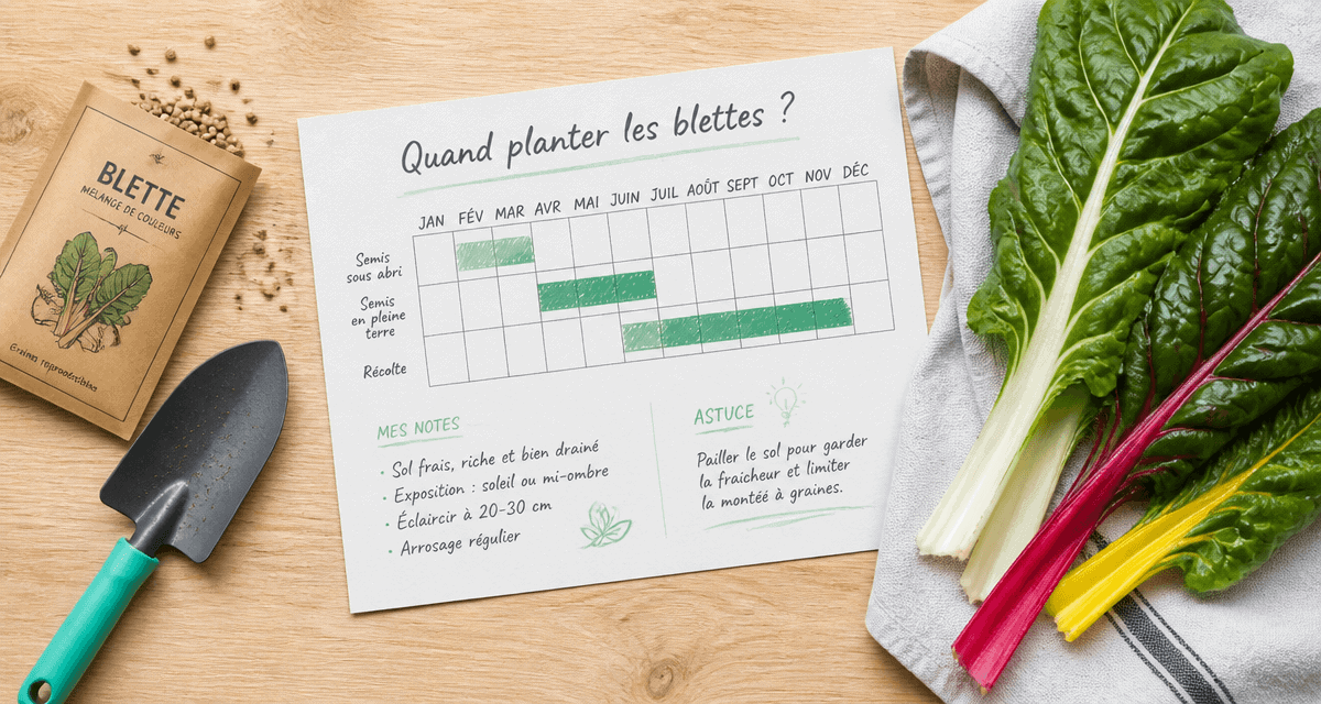 quand planter les blettes en pleine terre, graines, outils et calendrier