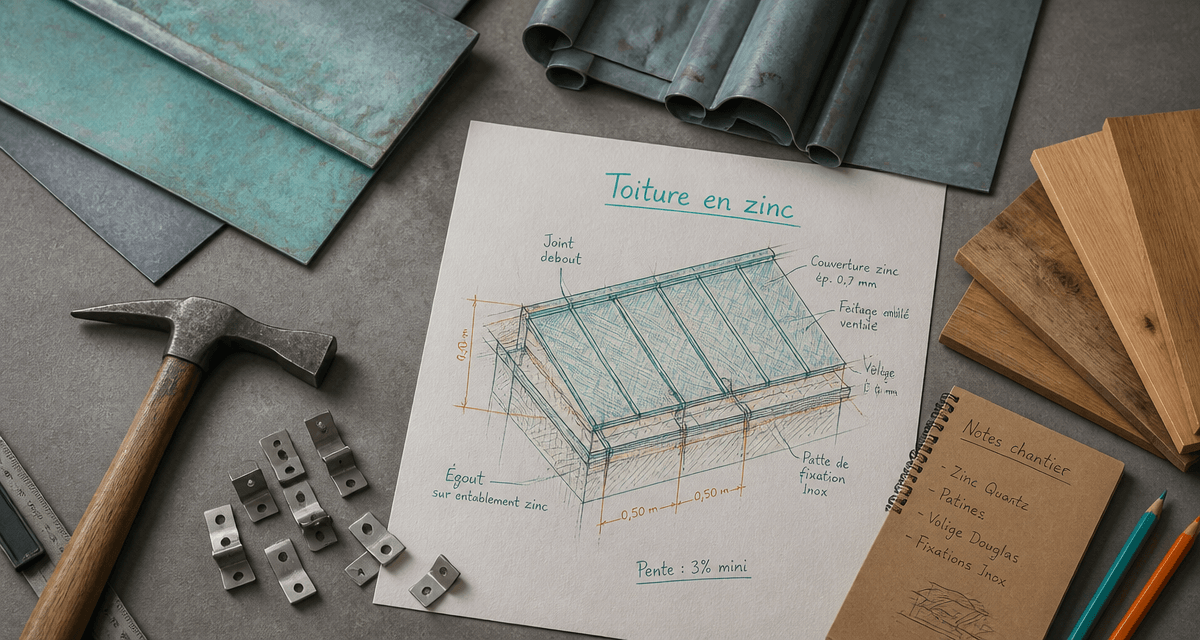 toiture zinc détail technique vue atelier