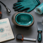chemisage canalisations outils et gaine turquoise