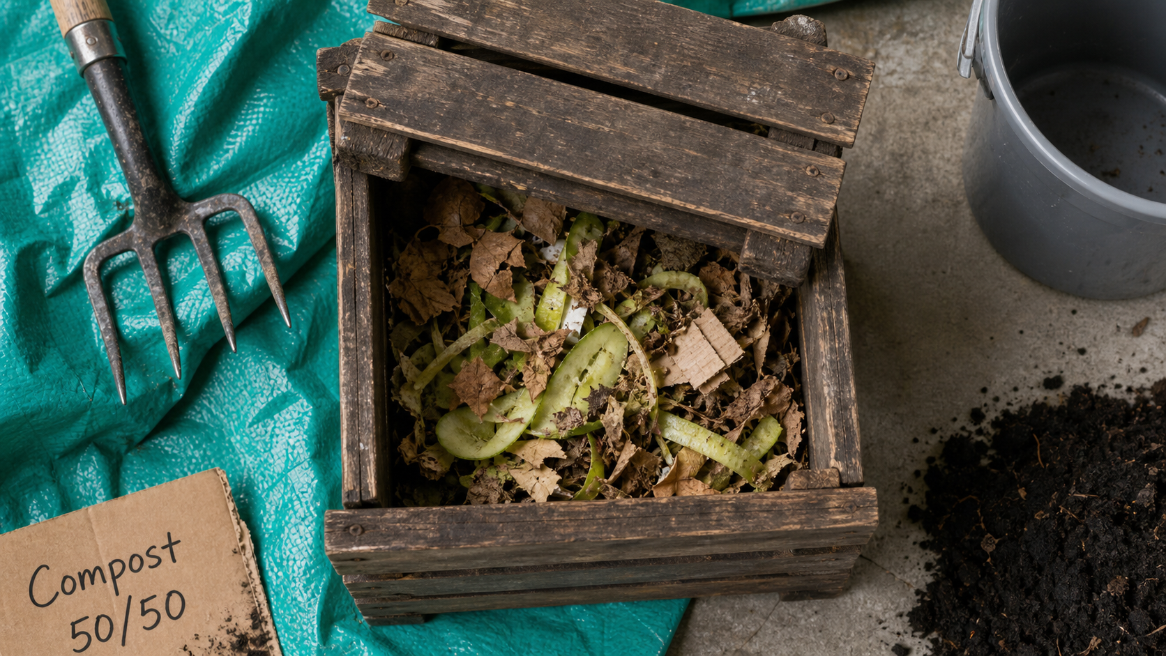 Composteur jardin avec compost sans mauvaises odeurs