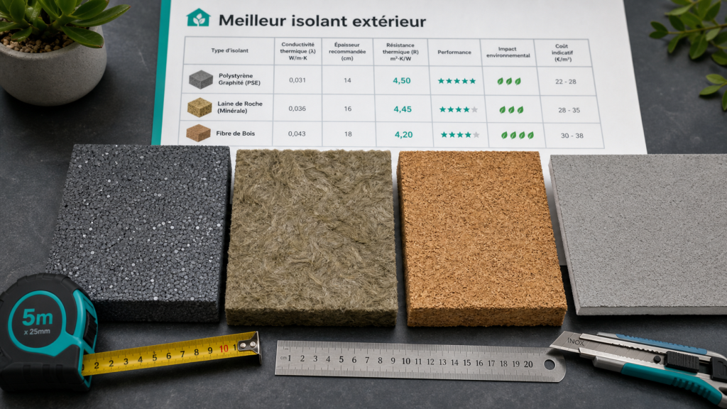 Meilleur isolant exterieur ITE : panneaux isolants et performances
