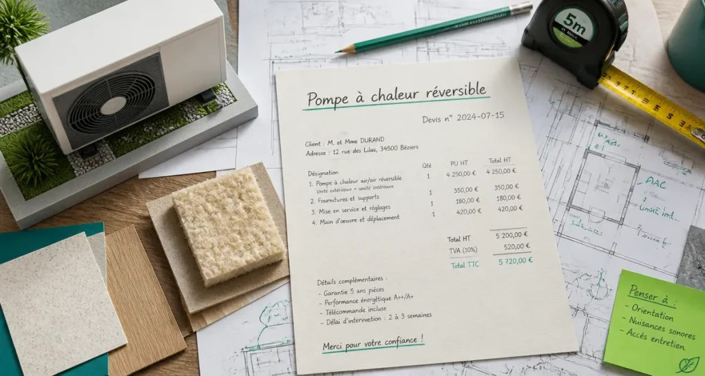 pompe à chaleur clim réversible prix devis plans