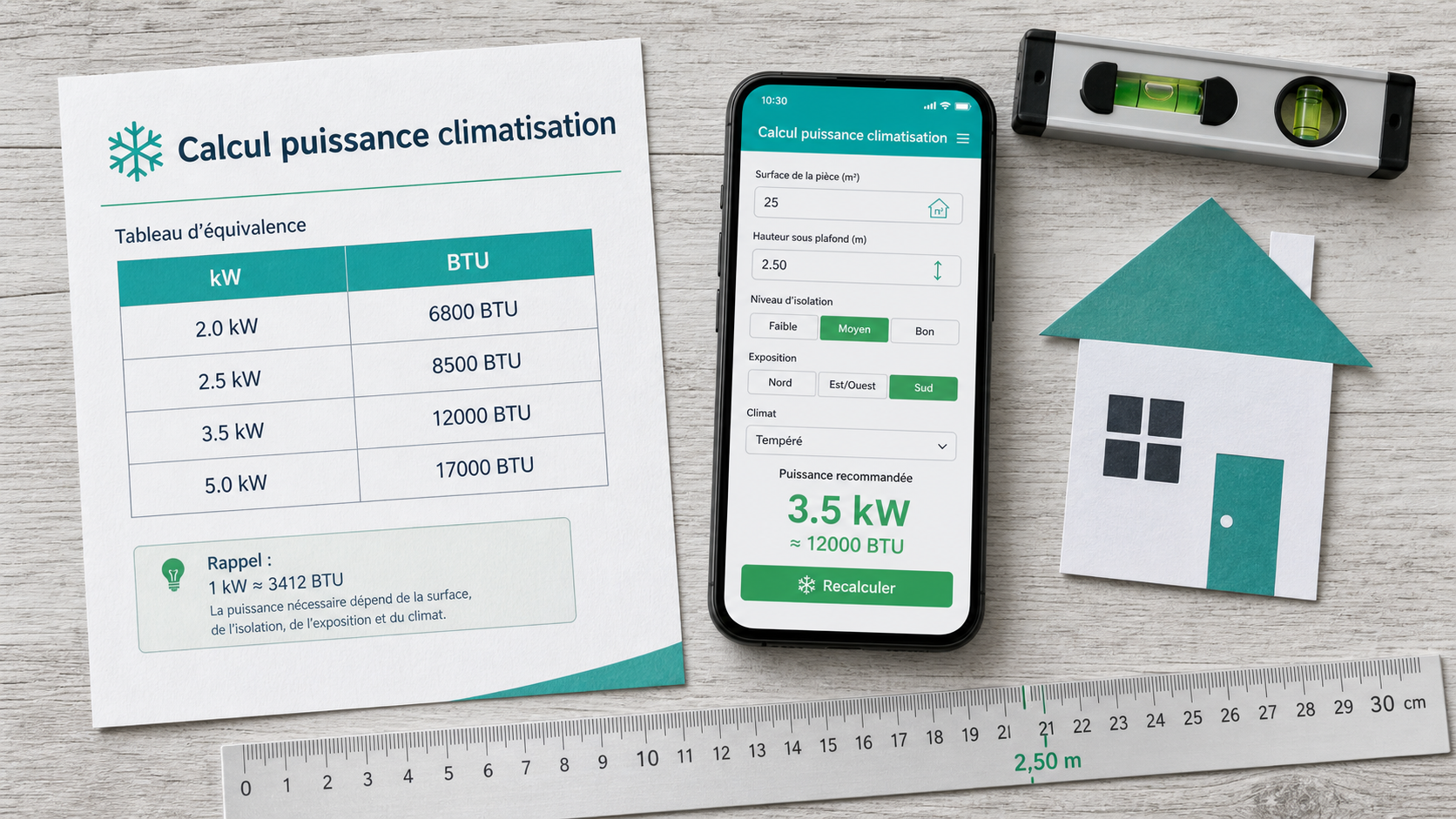 Quelle puissance de clim pour 100m2 : calcul kW BTU