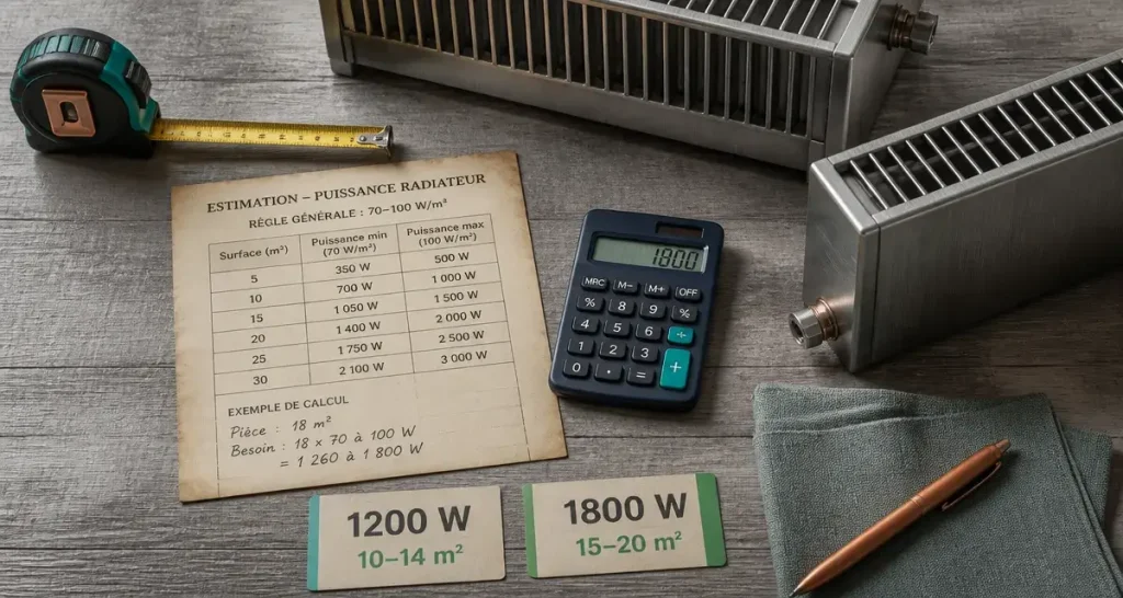 Quelle puissance radiateur par m2 : calcul en W/m²