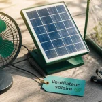 Ventilateur panneau solaire sur pied pour autonomie énergétique