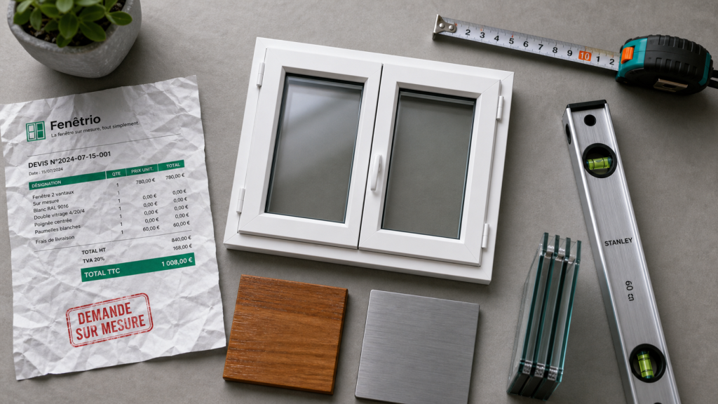 Fenetre double vitrage sur mesure en PVC, bois ou aluminium
