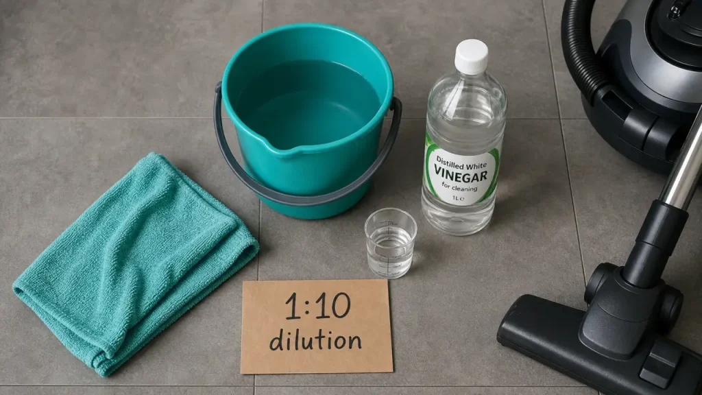 Vinaigre blanc pour laver les sols : la dilution 1 pour 10 et les surfaces à éviter