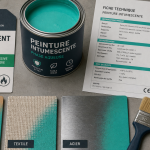 Matériaux ignifuge : étiquette classement au feu et peinture intumescente sur table