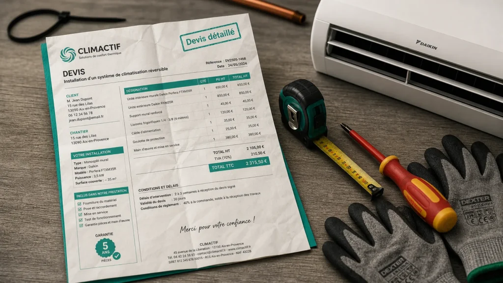 Prix clim réversible : devis de clim réversible, pose et options