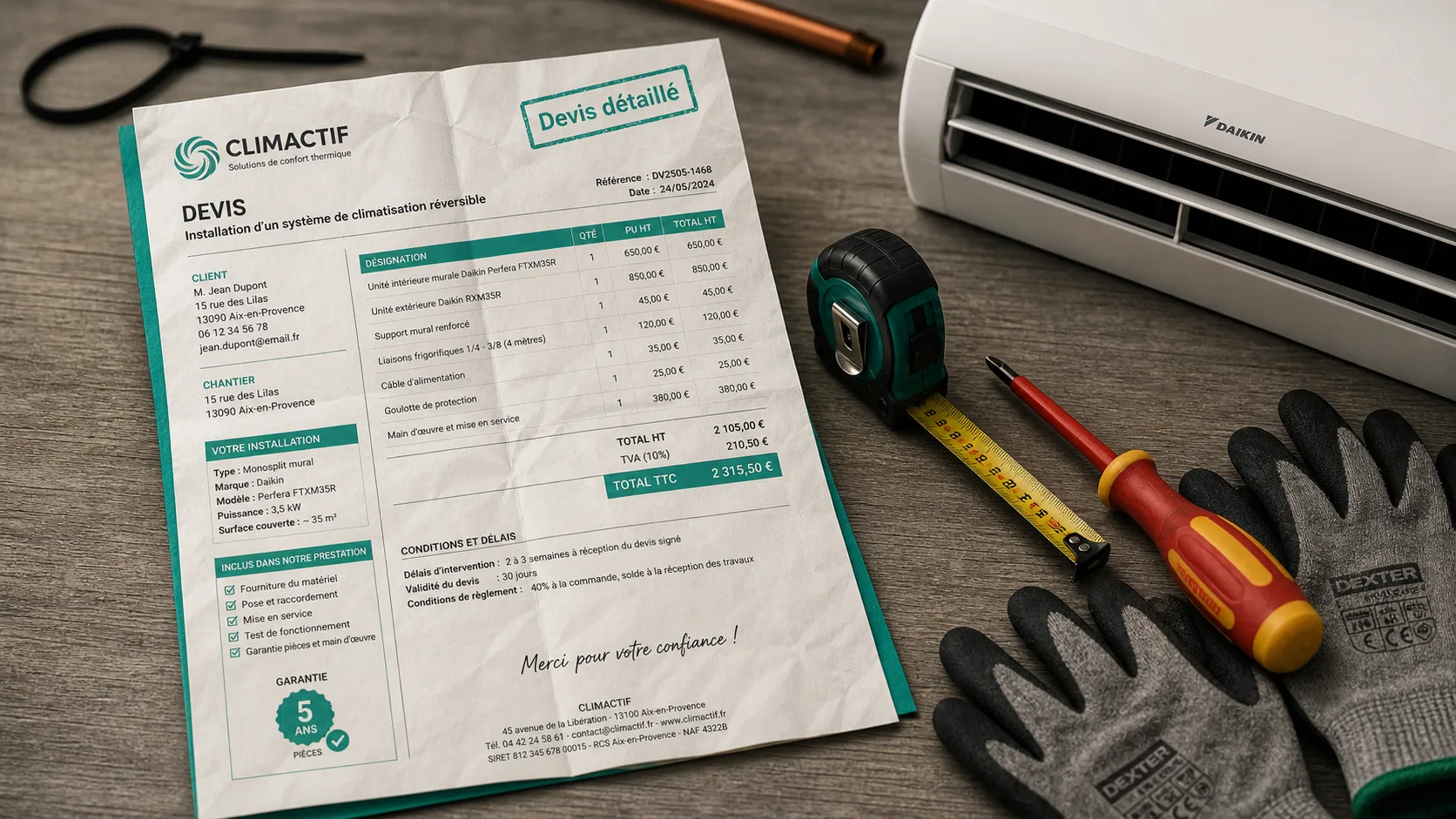 Prix clim réversible : devis de clim réversible, pose et options