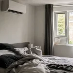 Climatisation chambre silencieuse, air sans souffle direct vers le lit