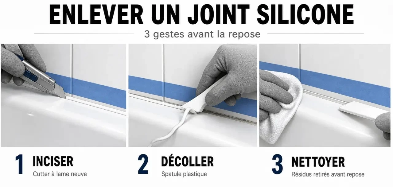 Comment enlever silicone sur baignoire et carrelage en trois étapes