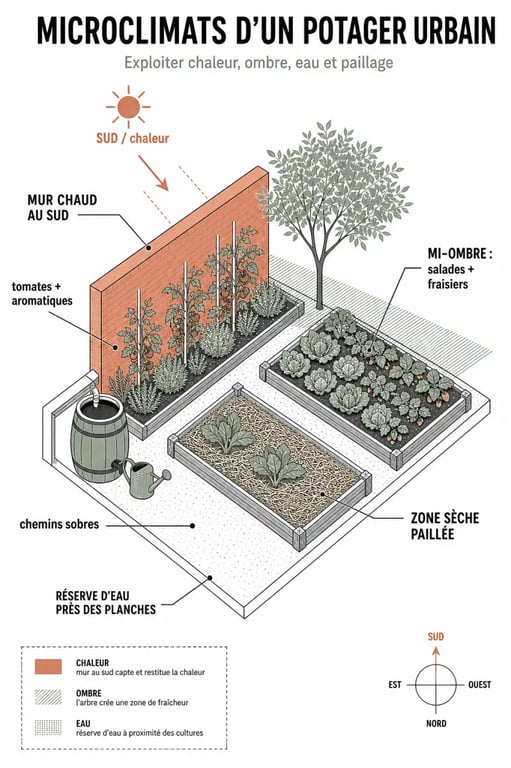 Aménager un potager permacole dans son jardin de ville : microclimats, zonage et organisation