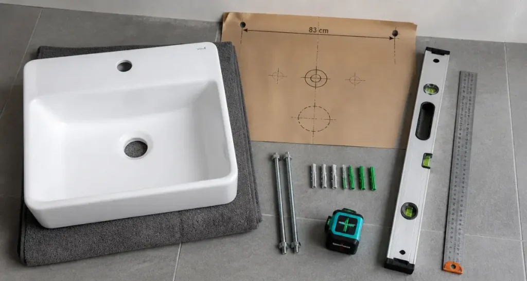 Hauteur du lavabo : installation ergonomique, repère 83 cm