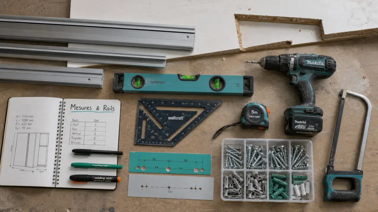 Poser une porte de placard coulissante : rails, mesures et réglages