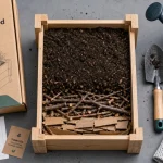 Que mettre au fond d’un carré potager : carton brun pour drainage