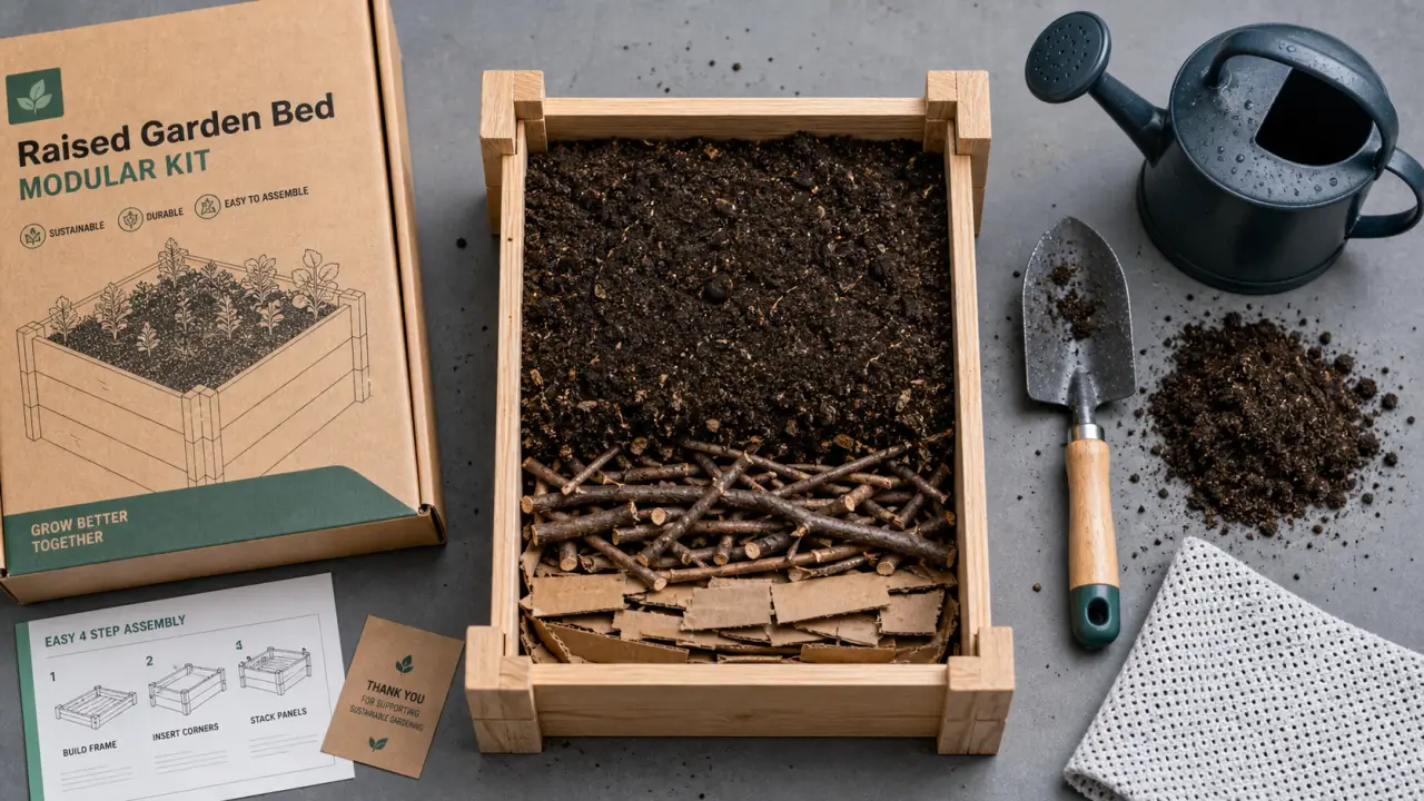 Que mettre au fond d’un carré potager : carton brun pour drainage