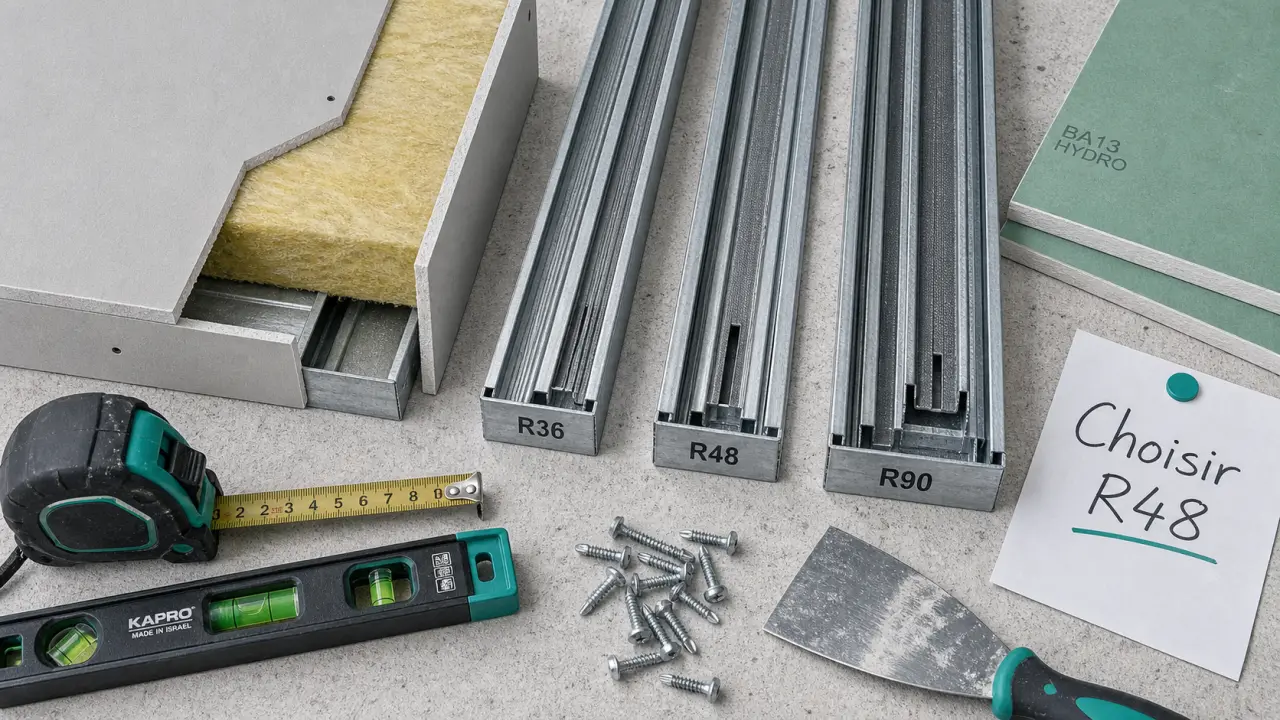 Railles pour placo R48 R70 R100 : choisir selon la cloison