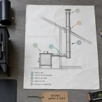 Schéma installation poêle à bois : distances sécurité, plaque incombustible, conduit