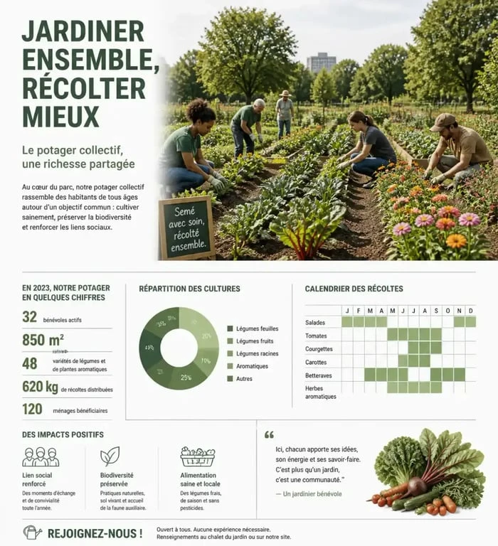 Jardin potager partagé à Neuilly-Plaisance dans le parc des Coteaux d'Avron