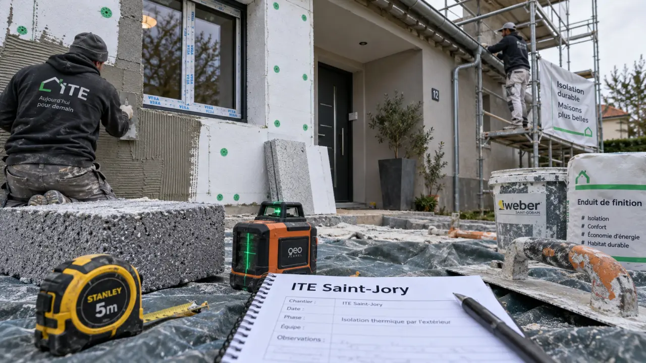 Isolation thermique extérieure saint-jory : chantier de façade