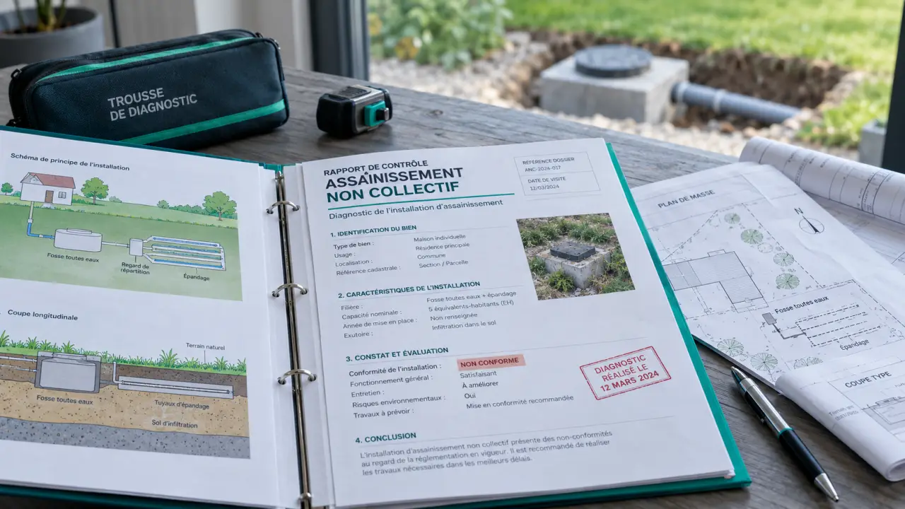 Diagnostic assainissement vente maison : rapport fosse et contrôle tout-à-l’égout