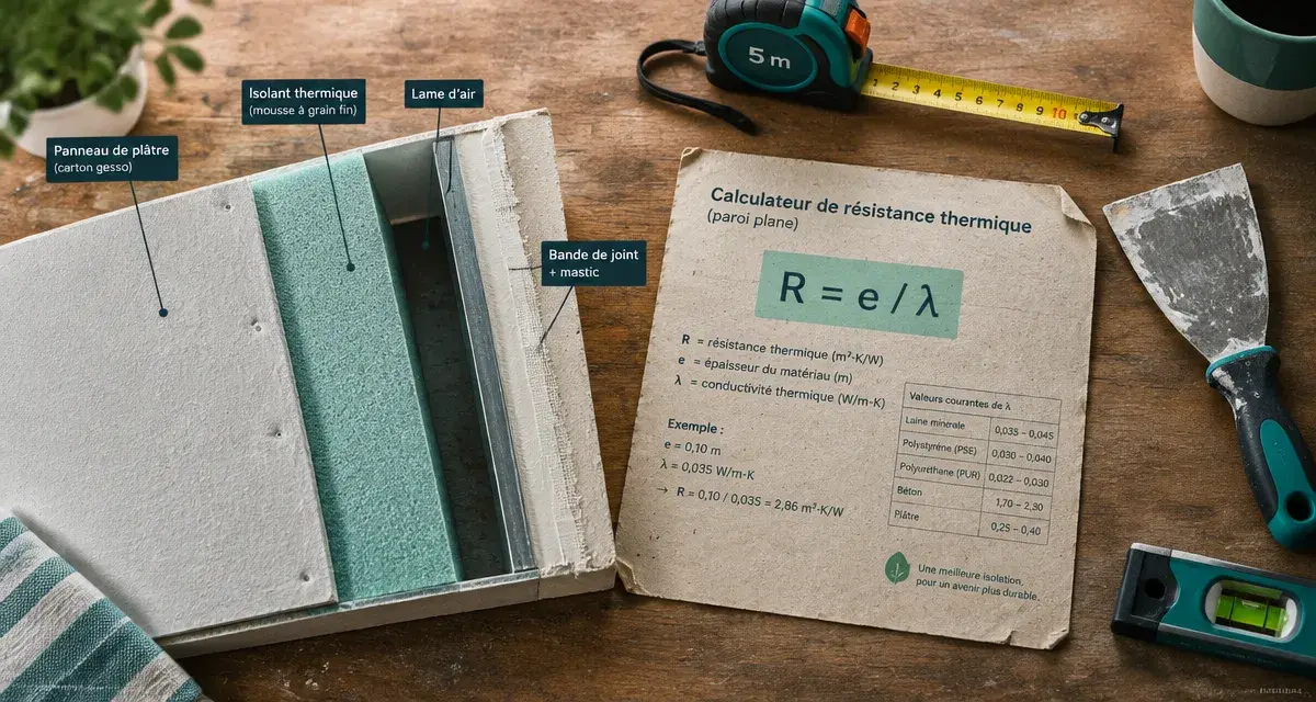 Isolation thermique intérieur : coupe mur avec isolant et gain de confort durable