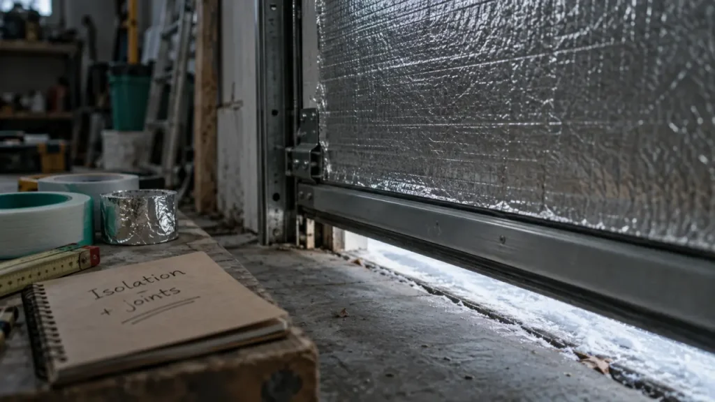 Isolation thermique porte de garage : porte basculante isolée et joint au bas