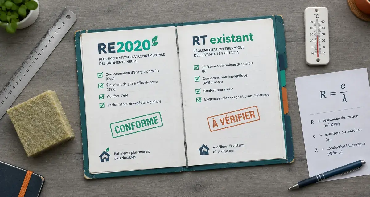 Normes isolation thermique 2025 : pas de RT, RE2020 et calcul R