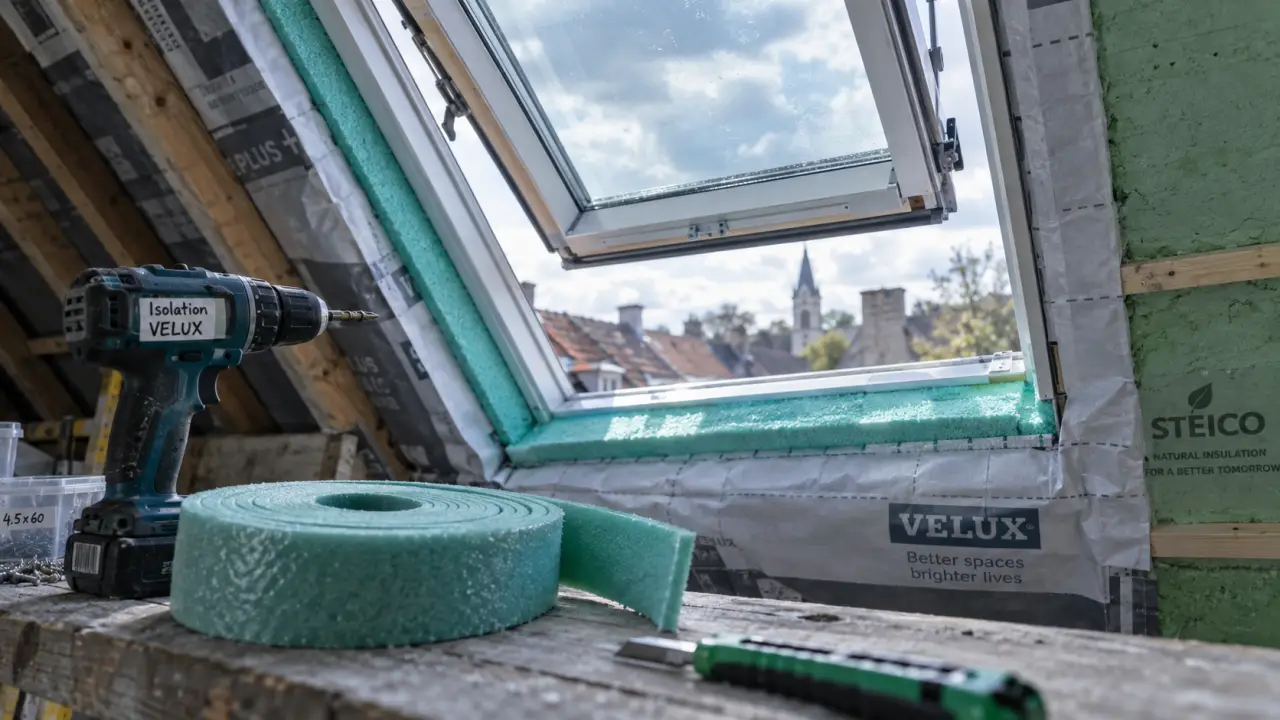 Velux isolation thermique : raccord isolant autour du dormant